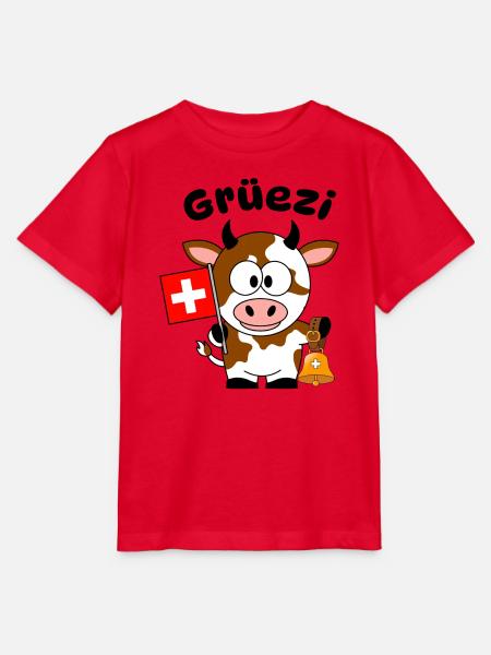 Gruezi Schweizer Kuh - Stanley/Stella Kinder T-Shirt MINI CREATOR - Rot