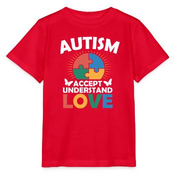 Autismus Akzeptanz Verständnis Liebe  - Stanley/Stella Kinder T-Shirt MINI CREATOR  - Rot - Vorne - Jaiden (125cm)