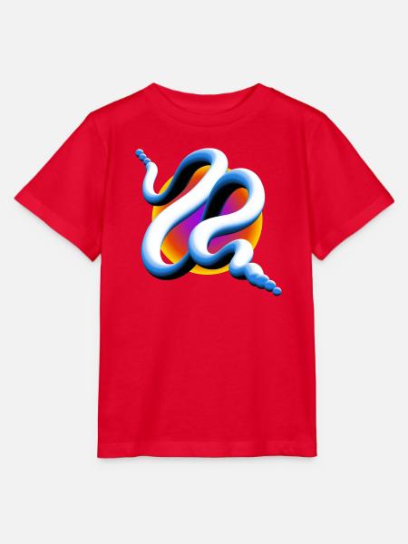 Abstrakte 3D Welle - Fluid Art - Stanley/Stella Kinder T-Shirt MINI CREATOR - Rot