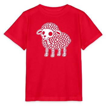 Süßes Skelett Schaf Lamm Bauernhof Cartoon Shirt - Stanley/Stella Kinder T-Shirt MINI CREATOR  - Rot - Vorne - Jaiden (125cm)