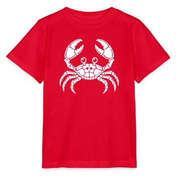 Süßes Skelett Krabbe Krebs Meer Cartoon Shirt - Stanley/Stella Kinder T-Shirt MINI CREATOR  - Rot - Vorne - Jaiden (125cm)