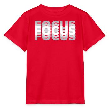 Focus Optische Täuschung Typografie Motiv - Stanley/Stella Kinder T-Shirt MINI CREATOR  - Rot - Vorne - Jaiden (125cm)