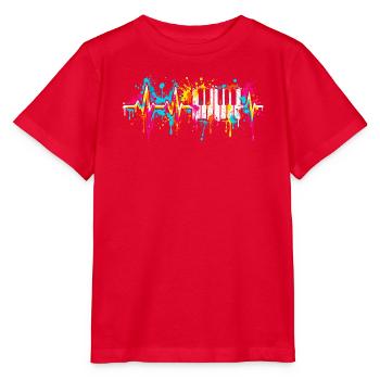 Neon Tasten Farbspritzer - Stanley/Stella Kinder T-Shirt MINI CREATOR  - Rot - Vorne - Jaiden (125cm)