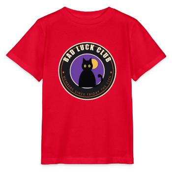 Bad Luck Club – Black Cat Freitag, der 13. - Stanley/Stella Kinder T-Shirt MINI CREATOR  - Rot - Vorne - Jaiden (125cm)