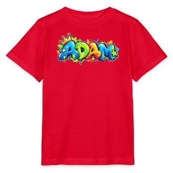 Nennen Sie Adam Graffiti Fluo: das Geschenk, das umhaut! - Stanley/Stella Kinder T-Shirt MINI CREATOR  - Rot - Vorne - Jaiden (125cm)