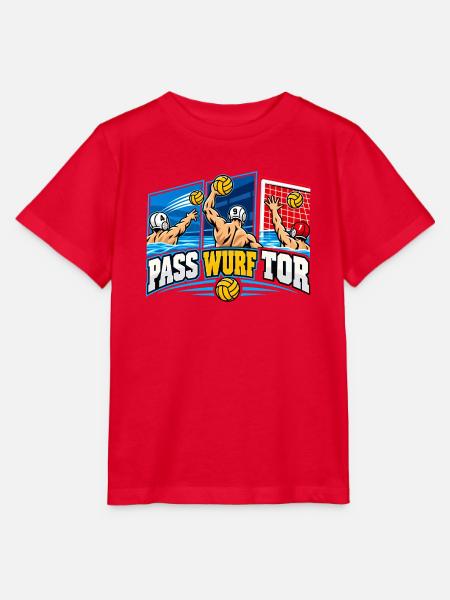 Wasserball Pass Wurf Tor - Stanley/Stella Kinder T-Shirt MINI CREATOR - Rot