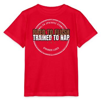 English Springer Spaniel - Bred To Flush Trained T - Stanley/Stella Kinder T-Shirt MINI CREATOR  - Rot - Vorne - Jaiden (125cm)