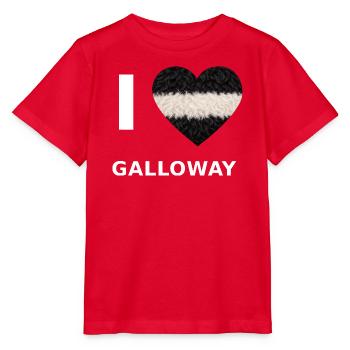 I Love Galloway – Herz für Galloway-Fans - Stanley/Stella Kinder T-Shirt MINI CREATOR  - Rot - Vorne - Jaiden (125cm)