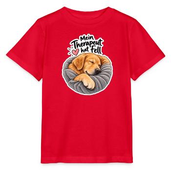 Mein Therapeut hat Fell - Stanley/Stella Kinder T-Shirt MINI CREATOR  - Rot - Vorne - Jaiden (125cm)