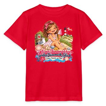 Dänemark Düne Mädchen Strandglück - Stanley/Stella Kinder T-Shirt MINI CREATOR  - Rot - Vorne - Jaiden (125cm)