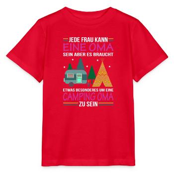 Camping Oma Wohnwagen Campen Omi Geschenk - Stanley/Stella Kinder T-Shirt MINI CREATOR  - Rot - Vorne - Jaiden (125cm)