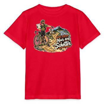 Gravelbike Fahrer Schotter Abenteuer - Stanley/Stella Kinder T-Shirt MINI CREATOR  - Rot - Vorne - Jaiden (125cm)
