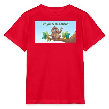 BIS BALD, PAVIAN. - Stanley/Stella Kinder T-Shirt MINI CREATOR  - Rot - Vorne - Jaiden (125cm)