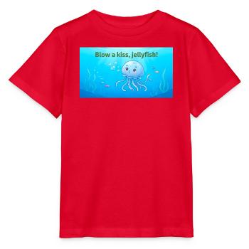Blas einen Kuss Qualle - Stanley/Stella Kinder T-Shirt MINI CREATOR  - Rot - Vorne - Jaiden (125cm)