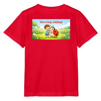 GIB EINE UMARMUNG, LADYBUG, - Stanley/Stella Kinder T-Shirt MINI CREATOR  - Rot - Vorne - Jaiden (125cm)