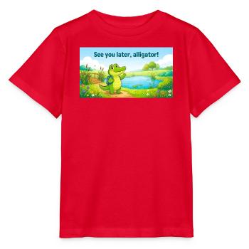 BIS SPÄTER, ALLIGATOR. - Stanley/Stella Kinder T-Shirt MINI CREATOR  - Rot - Vorne - Jaiden (125cm)