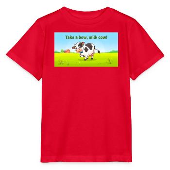 NIMM EINE VERBEUGUNG MILCHKUH - Stanley/Stella Kinder T-Shirt MINI CREATOR  - Rot - Vorne - Jaiden (125cm)