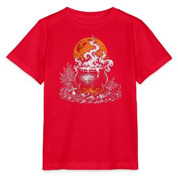 Der Hexenkessel mit Kräutern und Rabenfedern - Stanley/Stella Kinder T-Shirt MINI CREATOR  - Rot - Vorne - Jaiden (125cm)