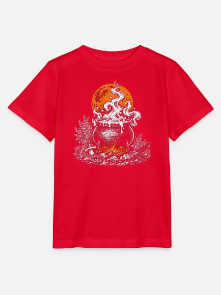Der Hexenkessel mit Kräutern und Rabenfedern - Stanley/Stella Kinder T-Shirt MINI CREATOR - Rot