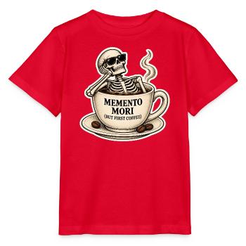 Memento Mori Kaffeeskelett - Stanley/Stella Kinder T-Shirt MINI CREATOR  - Rot - Vorne - Jaiden (125cm)
