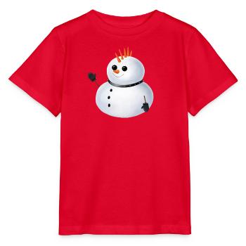 Punk Schneemann - Irokese aus Karotten - Stanley/Stella Kinder T-Shirt MINI CREATOR  - Rot - Vorne - Jaiden (125cm)
