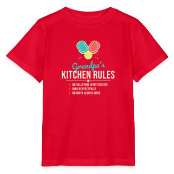 Grandpa's Kitchen Rules Tee - Stanley/Stella Kinder T-Shirt MINI CREATOR  - Rot - Vorne - Jaiden (125cm)