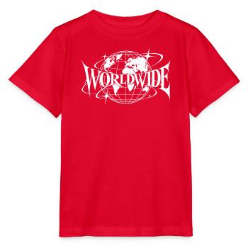 Weltweites Globus-Emblem - Stanley/Stella Kinder T-Shirt MINI CREATOR  - Rot - Vorne - Jaiden (125cm)