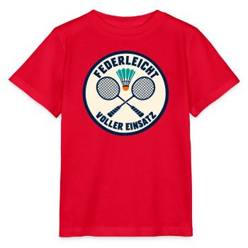 Badminton – Federleicht voller Einsatz - Stanley/Stella Kinder T-Shirt MINI CREATOR  - Rot - Vorne - Jaiden (125cm)