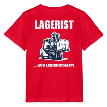 Lagerist Aus Leidenschaft Staplerfahrer Geschenk - Stanley/Stella Kinder T-Shirt MINI CREATOR  - Rot - Vorne - Jaiden (125cm)
