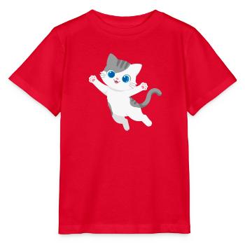 Verspieltes Kawaii-Kätzchenspringen - Stanley/Stella Kinder T-Shirt MINI CREATOR  - Rot - Vorne - Jaiden (125cm)