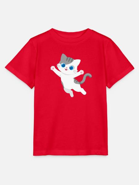 Verspieltes Kawaii-Kätzchenspringen - Stanley/Stella Kinder T-Shirt MINI CREATOR - Rot