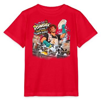 Hero Dishwasher Grüne Handschuhe - Stanley/Stella Kinder T-Shirt MINI CREATOR  - Rot - Vorne - Jaiden (125cm)