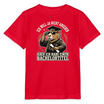 Capybara Bachelor Abschluss Studium Absolvent - Stanley/Stella Kinder T-Shirt MINI CREATOR  - Rot - Vorne - Jaiden (125cm)