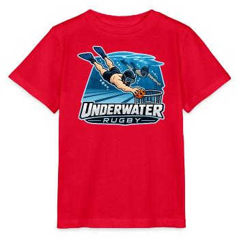 Unterwasser Rugby Cartoonlogo - Stanley/Stella Kinder T-Shirt MINI CREATOR  - Rot - Vorne - Jaiden (125cm)