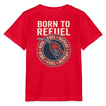 Born to Refuel Vintage Retro Biker Fuel Style - Stanley/Stella Kinder T-Shirt MINI CREATOR  - Rot - Vorne - Jaiden (125cm)