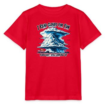 Cloud Watching – Ich lese Clouds zum Spaß - Stanley/Stella Kinder T-Shirt MINI CREATOR  - Rot - Vorne - Jaiden (125cm)