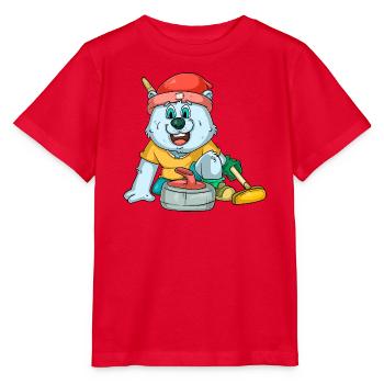 Eisbären Curling - Stanley/Stella Kinder T-Shirt MINI CREATOR  - Rot - Vorne - Jaiden (125cm)