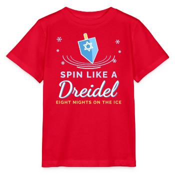Dreh dich wie ein Dreidel-Hanukkah-Eiskunstlauf - Stanley/Stella Kinder T-Shirt MINI CREATOR  - Rot - Vorne - Jaiden (125cm)
