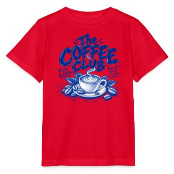 The Coffee Club – Fueled by Caffeine | Retro Kaffe - Stanley/Stella Kinder T-Shirt MINI CREATOR  - Rot - Vorne - Jaiden (125cm)