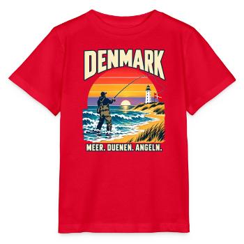 Dänemark Küstenangler Sonnenuntergang - Stanley/Stella Kinder T-Shirt MINI CREATOR  - Rot - Vorne - Jaiden (125cm)
