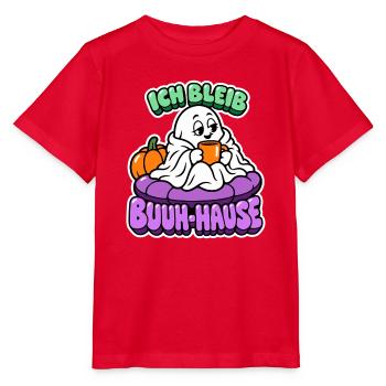Ich bleib Buuh-Hause - Kuschelgespenst - Stanley/Stella Kinder T-Shirt MINI CREATOR  - Rot - Vorne - Jaiden (125cm)