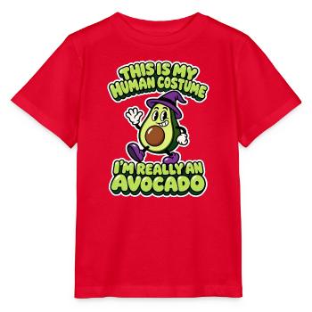 Human Costume Avocado - Halloween Avocado - Stanley/Stella Kinder T-Shirt MINI CREATOR  - Rot - Vorne - Jaiden (125cm)