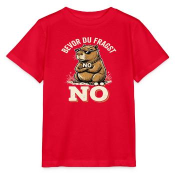 Capybara Bevor Du Fragst No Lustiger Spruch - Stanley/Stella Kinder T-Shirt MINI CREATOR  - Rot - Vorne - Jaiden (125cm)