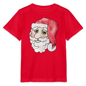 Verspieltes Aquarell-Weihnachtsmannporträt - Stanley/Stella Kinder T-Shirt MINI CREATOR  - Rot - Vorne - Jaiden (125cm)