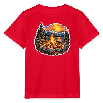 Lagerfeuer am Bergsee - Stanley/Stella Kinder T-Shirt MINI CREATOR  - Rot - Vorne - Jaiden (125cm)