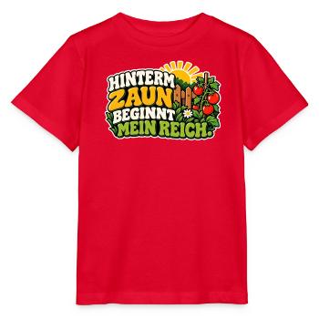 Hinterm Zaun beginnt mein Reich - Stanley/Stella Kinder T-Shirt MINI CREATOR  - Rot - Vorne - Jaiden (125cm)
