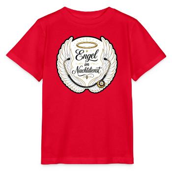 Engel im Nachtdienst Pflege Krankenschwester Shirt - Stanley/Stella Kinder T-Shirt MINI CREATOR  - Rot - Vorne - Jaiden (125cm)