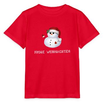 Frohe Weihnachten Schneemann - Weihnachtsmütze - Stanley/Stella Kinder T-Shirt MINI CREATOR  - Rot - Vorne - Jaiden (125cm)
