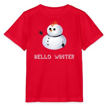 Hello Winter - Punk Schneemann - Stanley/Stella Kinder T-Shirt MINI CREATOR  - Rot - Vorne - Jaiden (125cm)