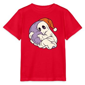 Schlafender Geist mit Weihnachtsmütze - Stanley/Stella Kinder T-Shirt MINI CREATOR  - Rot - Vorne - Jaiden (125cm)